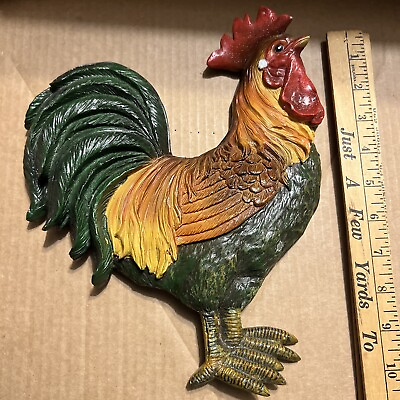 #ad Chicken Rooster Wall Hanging Farm House Decor 11” Figure Resin Poultry Sign 3D $14.99
