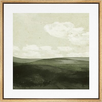 #ad Green Hill Landscape Wall Art Framed Canvas Print Vintage Decor $43.55