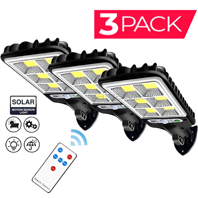 #ad 3PCS Outdoor Solar Wall Light LED Motion Sensor Bright Flood Street Lamp 3 Modes $16.99