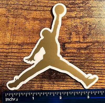 #ad Authentic Air Jordan Jumpman Sticker 3.5quot; x 3.5quot; Nike Gold Flight Logo $2.99