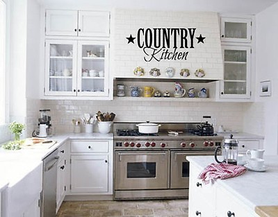 COUNTRY KITCHEN VINYL WALL DECAL FARMHOUSE HOME DECOR LETTERING STICKER QUOTE $11.21