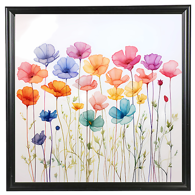 #ad #ad Flowers Wall Art Home Decor Poster Print Art Wildflower Watercolor FRAMED 12x12 $14.49