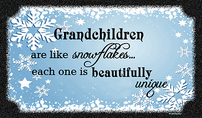 #ad Grandkids amp; Snowflakes DISTRESSED SIGN PLAQUE WALL DECOR PRIMITIVE SIGN $14.99