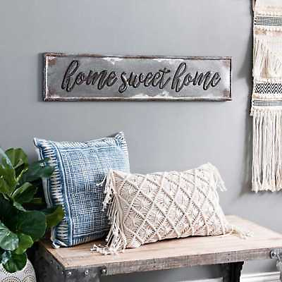 #ad Rustic Farmhouse Home Sweet Home Wall Sign Galvanized Metal Wall Plaque $49.99