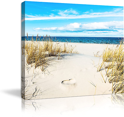 #ad Beach Pictures Wall Art for Bathrooms Canvas Framed Seacoast Theme Wall Decor fo $30.87