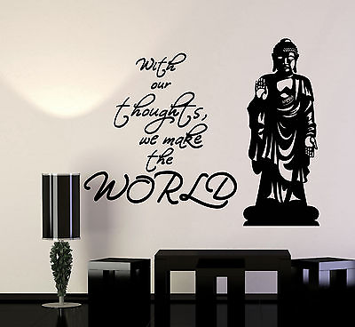 #ad Vinyl Wall Decal Buddha Quote Statue Buddhism Stickers Mural ig4734 $68.99
