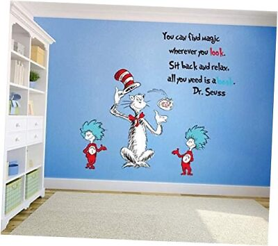 #ad Kids Wall Art Stickers Inspirational Quotes All You Need is a Book Reading $20.65