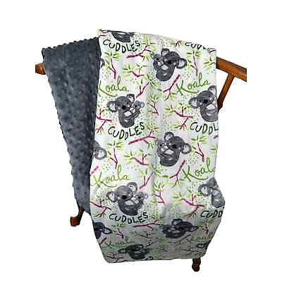 #ad Koala Fabric and Coordinating Gray Hobnail Fabric Silky for a Blanket 60quot; x 120quot; $27.00
