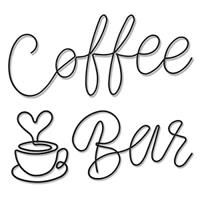 #ad Metal Coffee Bar Sign Wall Art Decor for Kitchen Living Room Home Office $14.99