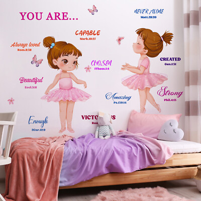 #ad Ballet Girls Wall Decals Inspirational Home Decor Stickers PM $11.27
