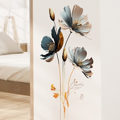 #ad #ad Large Poppy Flower Wall Stickers Living Bedroom Decor Wall Art Viyl Decals $9.01
