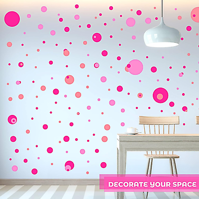 #ad 264 Pieces Polka Dots Wall Sticker Circle Wall Decal for Kids Bedroom Living Roo $17.63