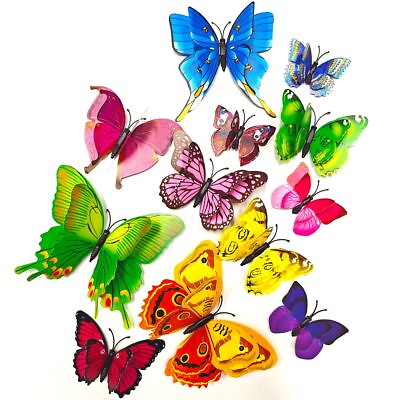 #ad Butterfly Wall Decals 3D Butterflies Removable Mural Wall Stickers for Home... $18.64