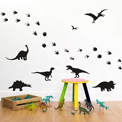 #ad Black Dinosaur Wall Stickers Dinosaur Footprints Wall Decor Dino Feet Wall Decal $5.99