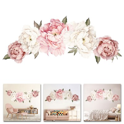 #ad #ad 1set Wall Sticker Creative Peony Flower Sticker Home Wall Bedroom Decoration $12.61