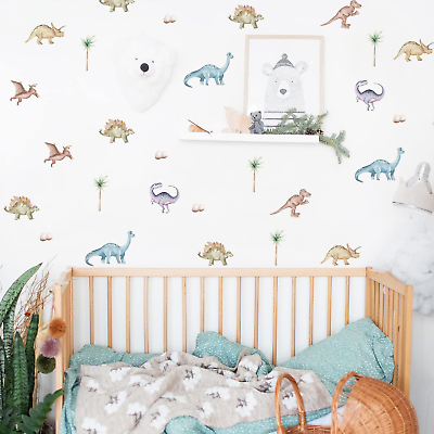#ad #ad Dinosaur Wall Decals Animal Boys Bedroom Stickers Removable Decor Nursery Kids R $18.61