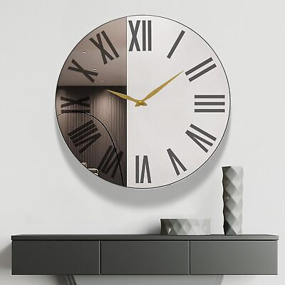 #ad Large Mirror Wall Clock 20inch Decorative Metal Wall Clocks for Living Room D... $112.97