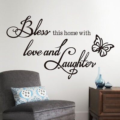 #ad Wall Stickers Butterfly Sweet Dreams Love Quote Removable Bedroom Decals DIY UK C $9.39