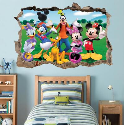 #ad Mickey Mouse Clubhouse 3D Smashed Wall Decal Wall Sticker Art Mural Disney FS $17.99