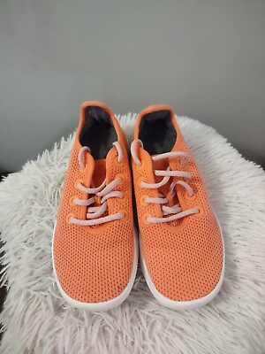 #ad Allbirds Shoes Women Size 7 Tree Runners Coral Orange Wool Knit Sneakers $24.99