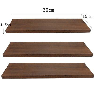 #ad 3Pcs Set DIY Floating Wall Shelves Wood Shelf Display Decor Home Wall Mounted $16.36