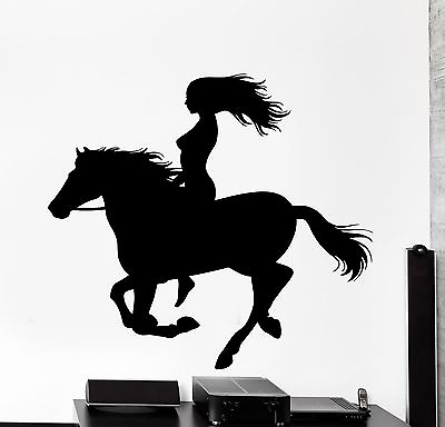 #ad Wall Decal Girl And Horse Riding Romantic Home Interior Decor z4041 $67.99