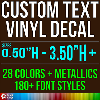 Custom Text Vinyl Lettering Sticker Decal Window Wall Business Car Name Boat RV $11.99