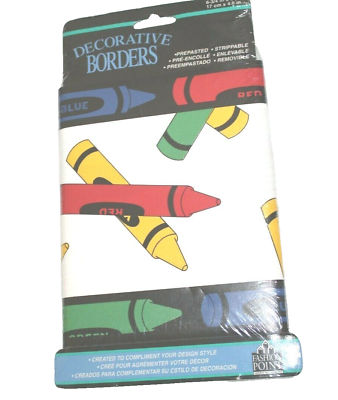 #ad Crayon Decorative Border Fashion Point 5 Yard Color Prepasted Removable Bedroom $8.95