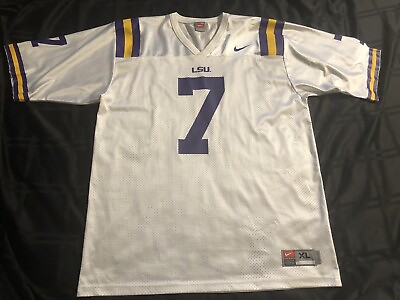 #ad Nike Jersey Mens Size:XL Team LSU Authentic White Home Football #7 $39.99