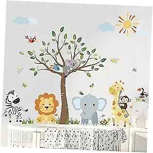 #ad Forest Baby Animals Wall Decals Elephant Lion Giraffe Wall Stickers Baby $22.77