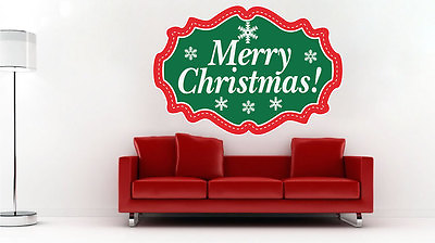 #ad Merry Christmas Wall Decal Winter Window Decor Christmas Party Decorations h62 $102.95