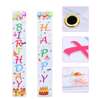 #ad Birthday Door Banner Baby Shower Porch Sign Party Bedroom Decoration The $12.68