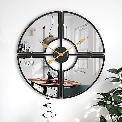 #ad Large Modern Mirror Wall Clock 20 inch Decorative Metal Wall Clock for Living... $98.95