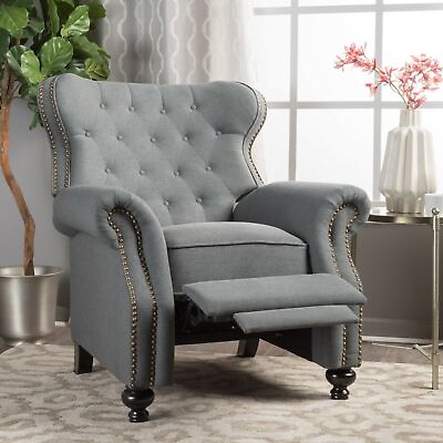Walder Contemporary Tufted Fabric Recliner with Nailhead Trim $190.00