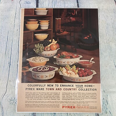 #ad #ad 1963 Pyrex Ware Town and Country Vintage Print Ad Poster Promo Art Kitchen $10.49