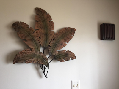 #ad Beach Palm Tree Leaves Large Metal Wall Art Decor Coastal Living Room Sculpture $99.99
