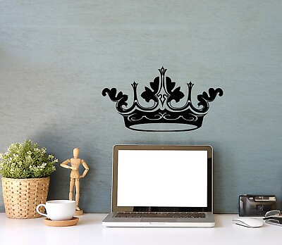 #ad Vinyl Wall Decal Crown#x27;s King Queen Sign Kingdom Bedroom Stickers Mural g4732 $20.99
