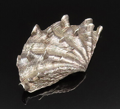 #ad DESIGNER 925 Sterling Silver Vintage 3D Seashell Clam Brooch Pin BP9792 $119.19