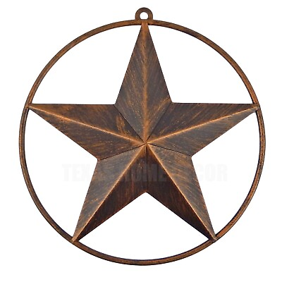 #ad Texas Barn Star Smooth Ring Rustic Tin Metal Wall Decor Brushed Bronze 9 1 2 in $13.95