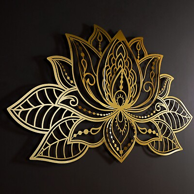 #ad 3D Lotus Mandala Metal Wall Decor Lotus Flower Metal Wall Art Home Decor $269.99
