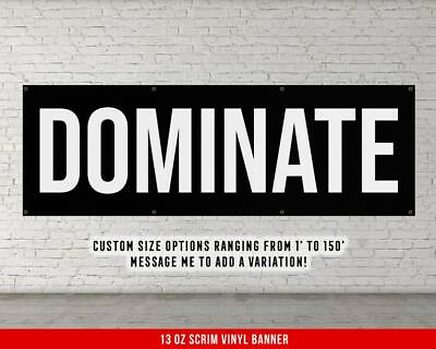 #ad Dominate Banner Motivational Home Gym Decor Large Quote Wall Art Fitness $56.95