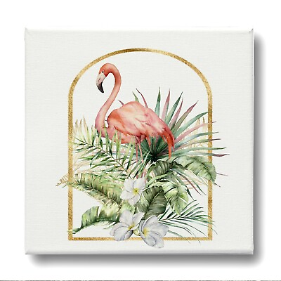 #ad Framed Canvas Wall Art Painting Print Room Elegant Floral Flamingo Bird BIRD015 $18.99