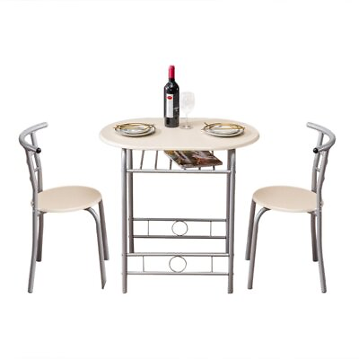 #ad 3 Piece Dining Set Small Kitchen Table Set Breakfast Table Set with 2 Chairs US $69.49