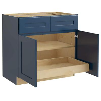 #ad Home Decorators Collection Base Kitchen Cabinet 33quot; Solid Wood Blue Painted $1120.39