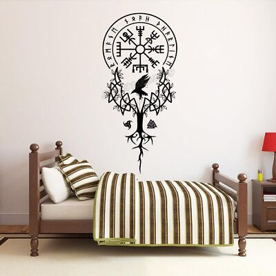 #ad #ad Vikings Wall Sticker Tree Removable Bedroom Living Room Decoration Wallpaper $17.99