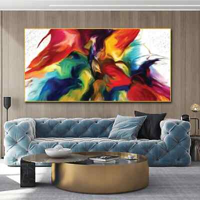 #ad Colorful Abstract Painting Wall Art Pictures Canvas Painting Home Decor Mural $12.99