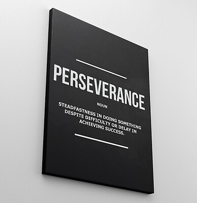 #ad #ad Perseverance Noun Canvas Print Motivational Wall Office Decor Modern Art Sign $229.95