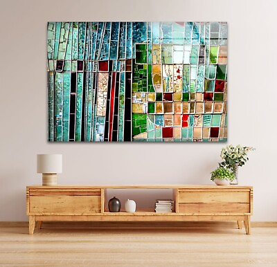 #ad Colorful Abstract Tempered Glass Wall Art $95.00