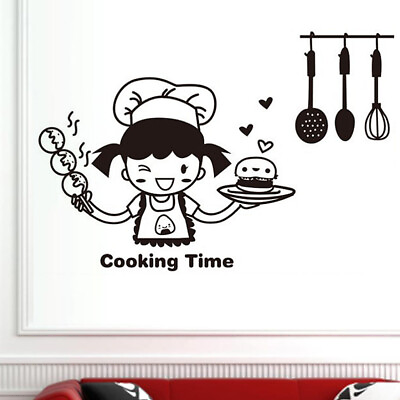 #ad 2Pcs Kitchen Wall Art Decal Removable Kitchen Wall Stickers Home Sticker Cute $10.85