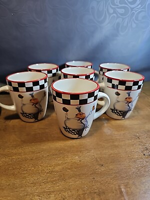#ad Fat Chef Ceramic Coffee Cups Set Of 7 $30.00